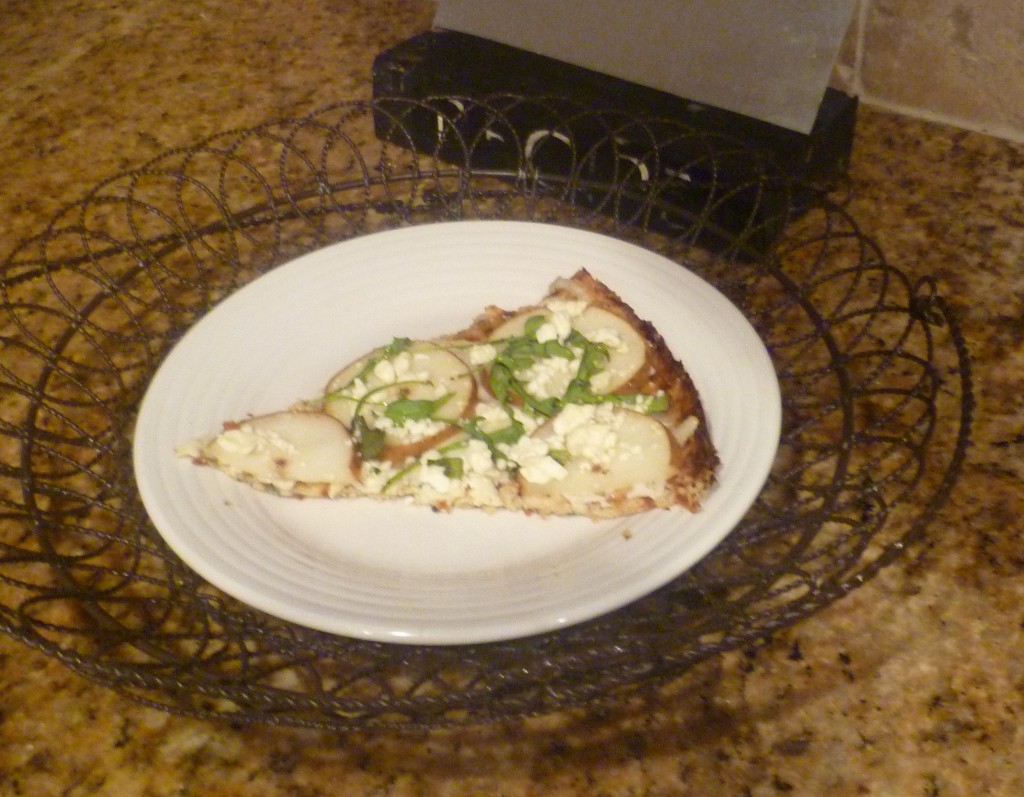 Cauliflower Pizza Crust with Pear CPK Topping Burnt Apple