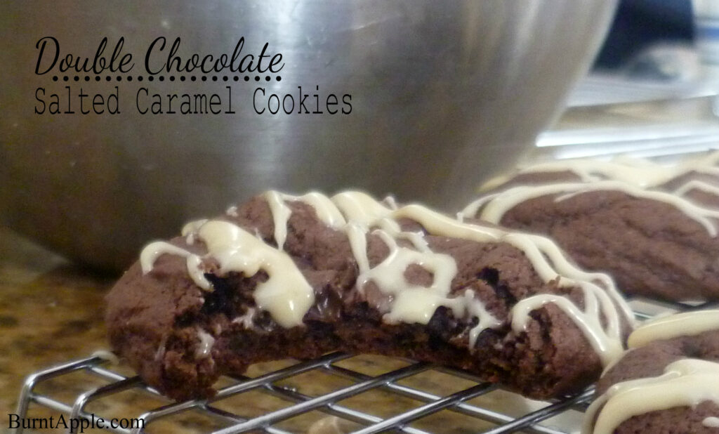 double chocolate salted caramel cookies