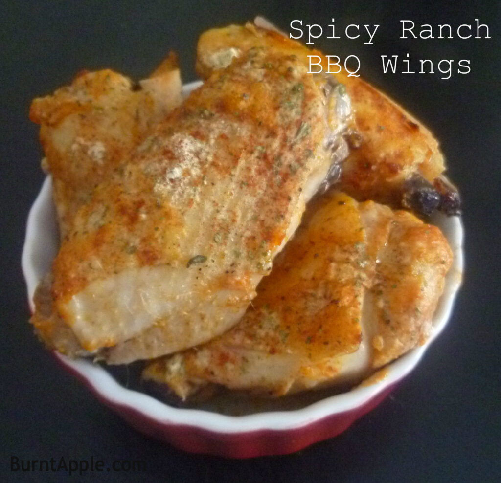 spicy ranch wings on a black background