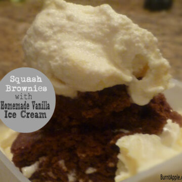 squash brownies vanilla ice cream