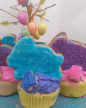 bunny cookie cupcake