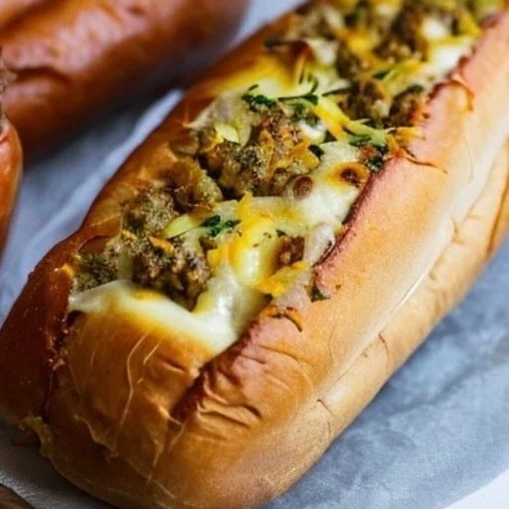 Cheese and Sausage Stuffed French Bread Burnt Apple