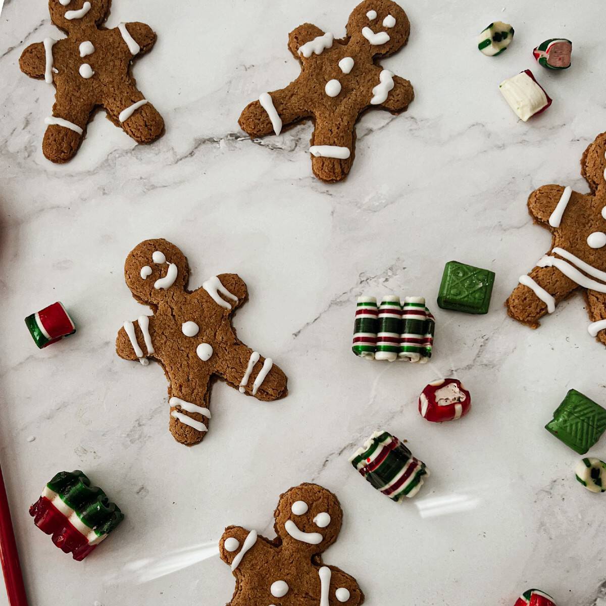 bake and cool then decorate gingerbread cookies
