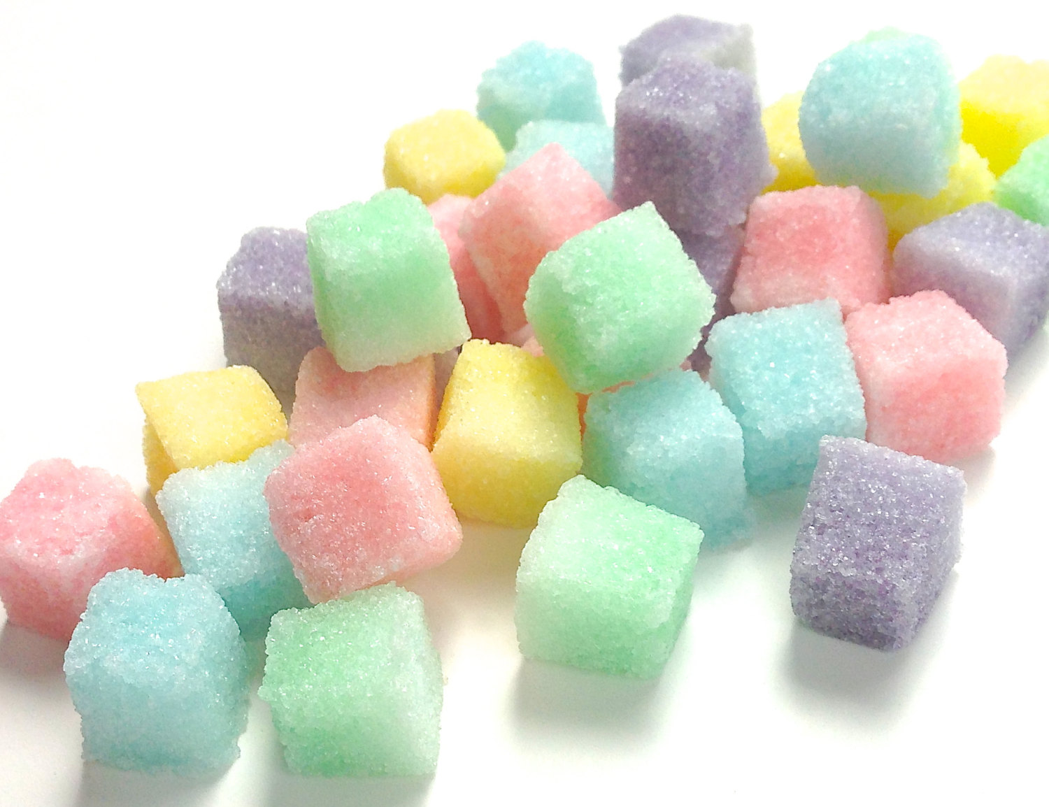 pastel sugar cubes