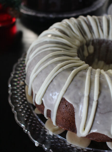 white chocolate eggnog cake