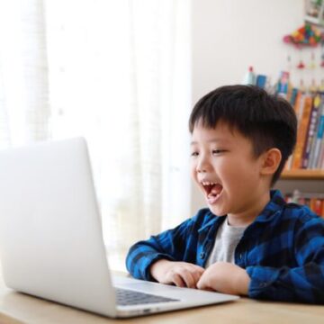 child in online meeting
