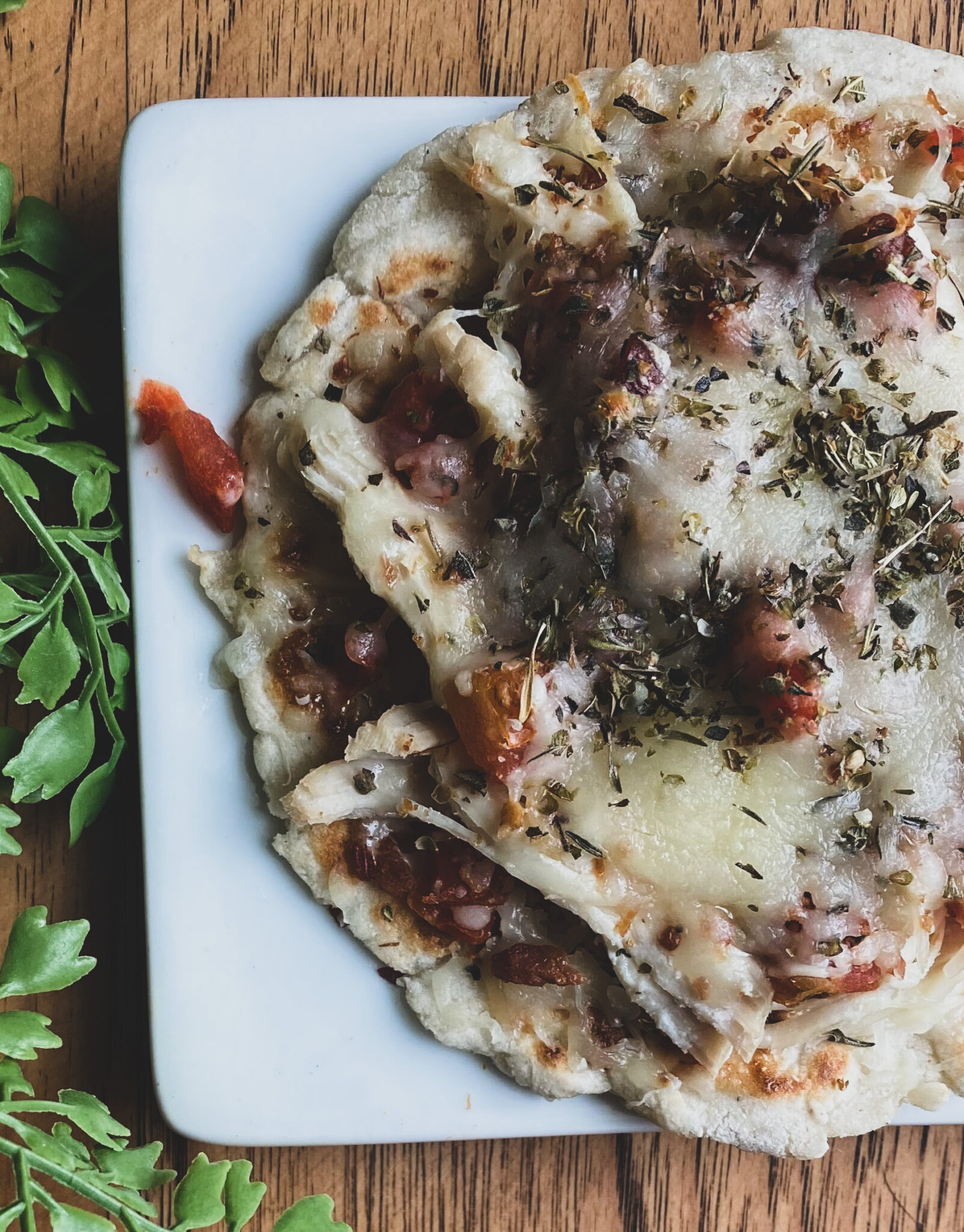 Two Ingredient Gluten Free Flatbread Pizza + Keto Version! Burnt Apple