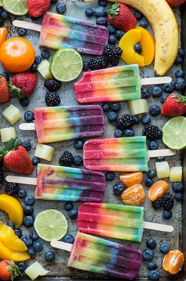 rainbow popsicle healthy fruit vegetable no sugar