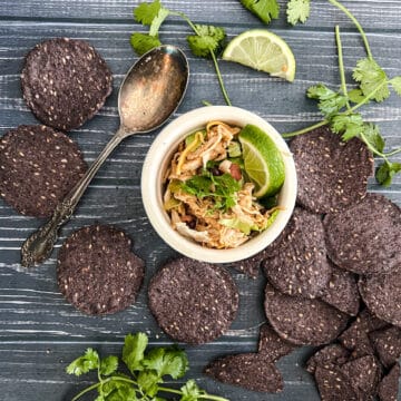 blue corn tortilla chips with dip