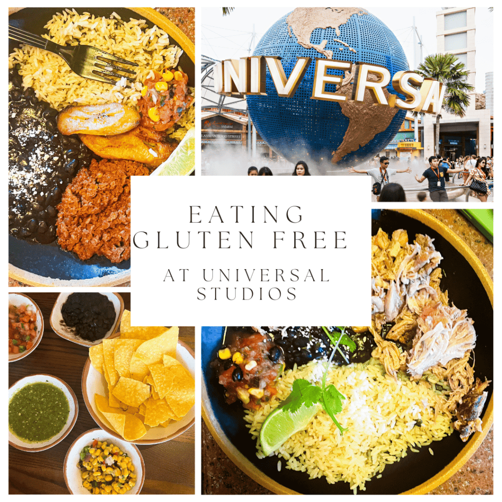 eating gluten free at universal studios. a guide to finding gluten free restaurants and food in Universal studios. 