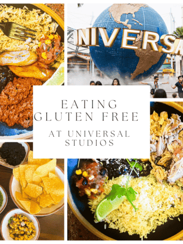 eating gluten free at universal studios. a guide to finding gluten free restaurants and food in Universal studios.