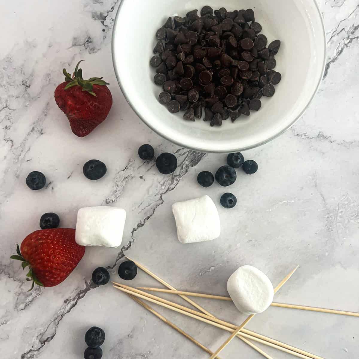 ingredients for dessert skewers