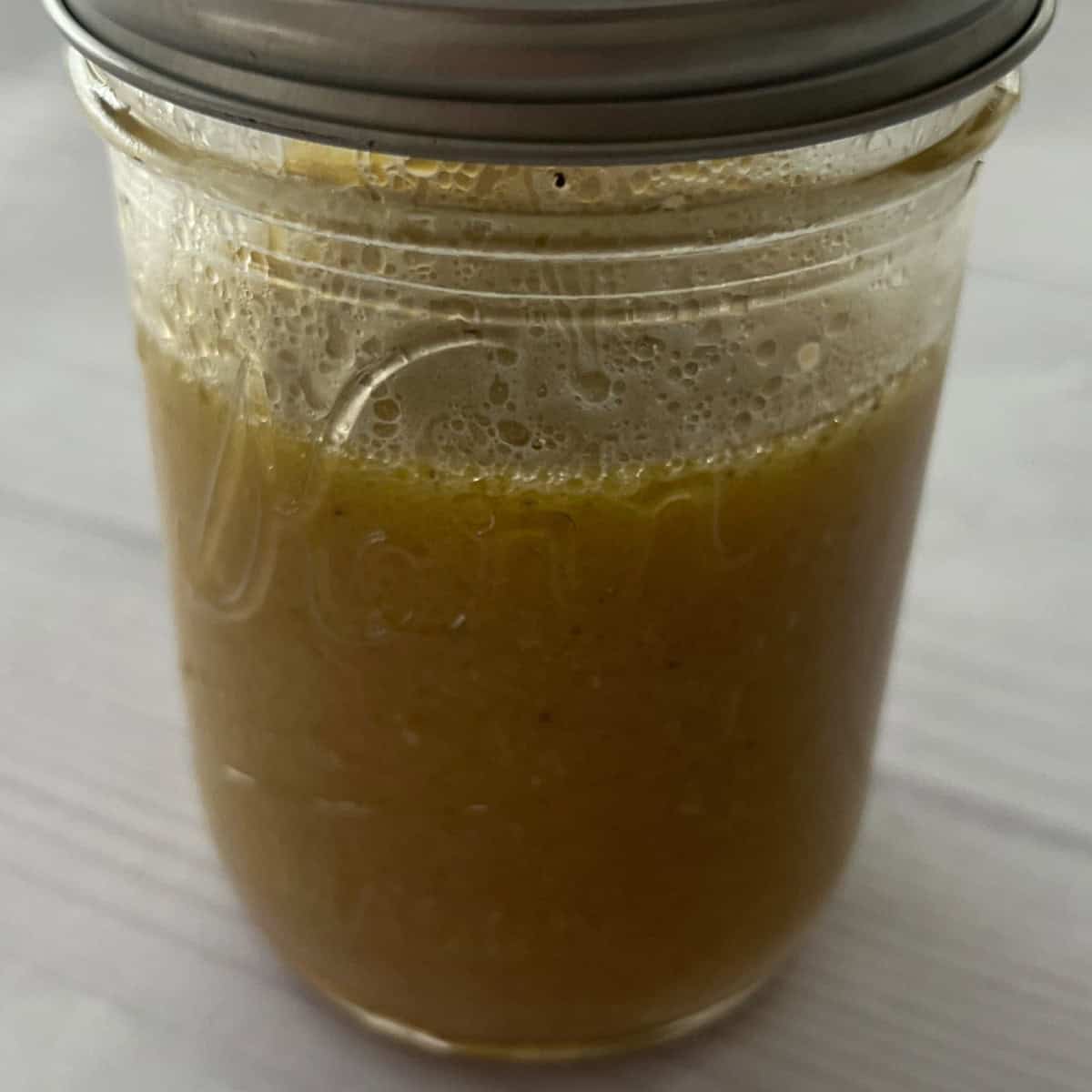 seal and store your apple cider vinaigrette in you mason jar