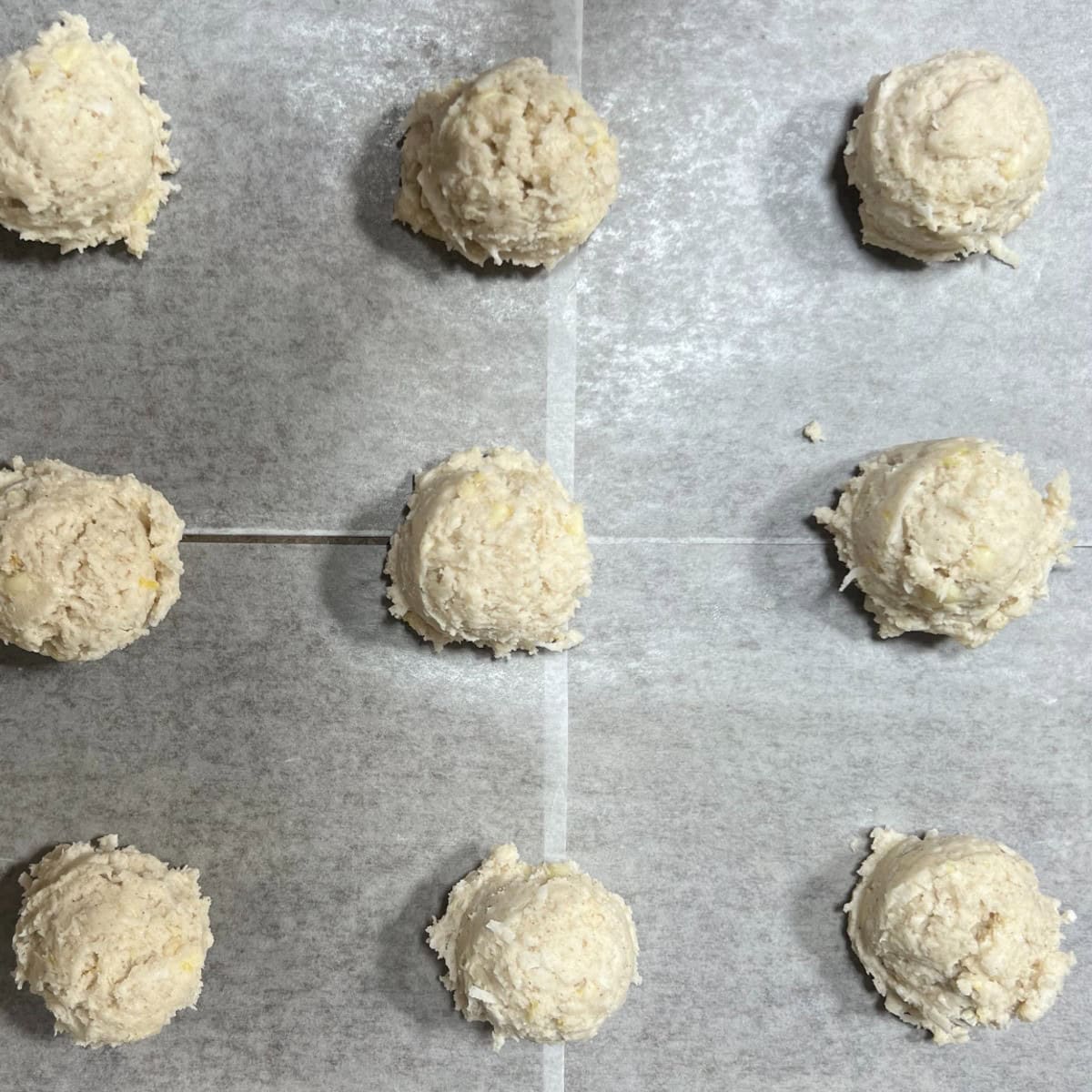 drop cookie dough onto baking sheet. bake at 350 degrees for 10-12 minutes